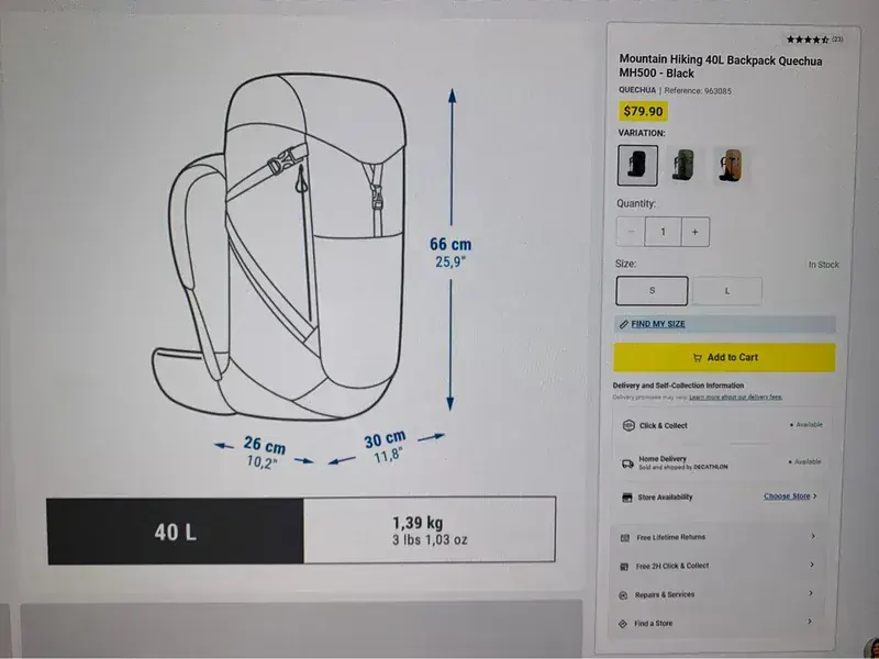 Decathlon Quechua 500 36L