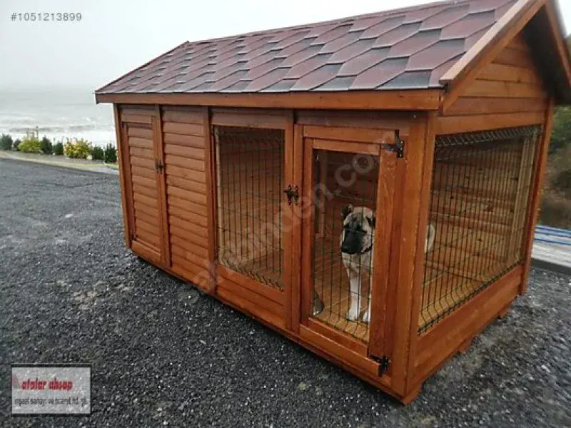 Zoofari Naturel Ahşap Köpek Kulübesi