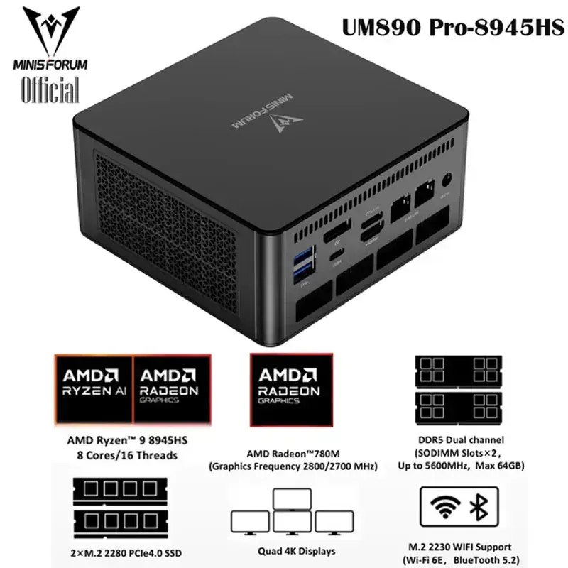 Minisforum UM890 Pro (Ryzen 9 8945HS / 32GB / 1TB)