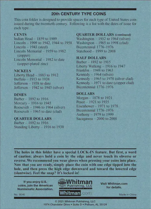Whitman Classic Coin Folder