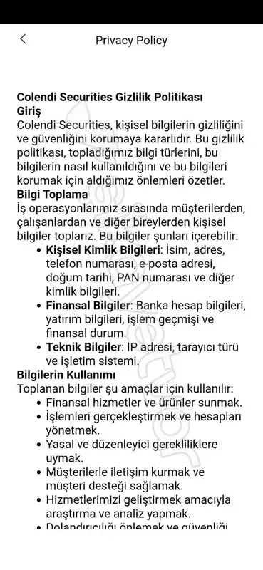 Colendi Yatirim Yatirim Uygulamasi Seri 10